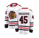 Youth Chicago Blackhawks #45 Luc Snuggerud Fanatics Branded White Away Breakaway NHL Jersey