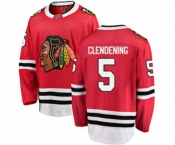 Youth Chicago Blackhawks #5 Adam Clendening Authentic Red Home Fanatics Branded Breakaway NHL Jersey