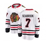 Youth Chicago Blackhawks #7 Brent Seabrook Fanatics Branded White Away Breakaway NHL Jersey