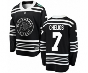 Youth Chicago Blackhawks #7 Chris Chelios Black 2019 Winter Classic Fanatics Branded Breakaway NHL Jersey