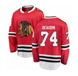 Youth Chicago Blackhawks #74 Nicolas Beaudin Authentic Red Home Fanatics Branded Breakaway NHL Jersey