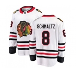 Youth Chicago Blackhawks #8 Nick Schmaltz Fanatics Branded White Away Breakaway NHL Jersey