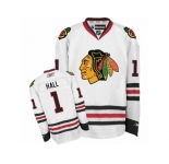 Youth Reebok Chicago Blackhawks #1 Glenn Hall Authentic White Away NHL Jersey
