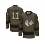 Youth Reebok Chicago Blackhawks #11 Andrew Desjardins Premier Green Salute to Service NHL Jersey