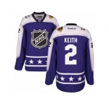 Youth Reebok Chicago Blackhawks #2 Duncan Keith Authentic Purple Central Division 2017 All-Star NHL Jersey