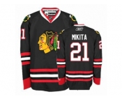 Youth Reebok Chicago Blackhawks #21 Stan Mikita Premier Black Third NHL Jersey