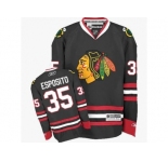 Youth Reebok Chicago Blackhawks #35 Tony Esposito Premier Black Third NHL Jersey