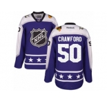 Youth Reebok Chicago Blackhawks #50 Corey Crawford Authentic Purple Central Division 2017 All-Star NHL Jersey