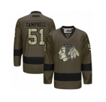 Youth Reebok Chicago Blackhawks #51 Brian Campbell Premier Green Salute to Service NHL Jersey