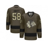 Youth Reebok Chicago Blackhawks #58 Graham Knott Premier Green Salute to Service NHL Jersey