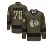 Youth Reebok Chicago Blackhawks #70 Dennis Rasmussen Premier Green Salute to Service NHL Jersey