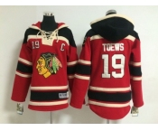 youth nhl chicago blackhawks #19 toews red-black[pullover hooded sweatshirt]