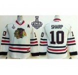 youth nhl jerseys chicago blackhawks #10 sharp white[2015 stanley cup][patch A]