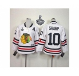 youth nhl jerseys chicago blackhawks #10 sharp white[2015 winter classic][2015 stanley cup][patch A]