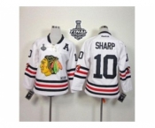 youth nhl jerseys chicago blackhawks #10 sharp white[2015 winter classic][2015 stanley cup][patch A]