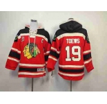 youth nhl jerseys chicago blackhawks #19 toews black-red[pullover hooded sweatshirt]