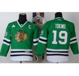 youth nhl jerseys chicago blackhawks #19 toews green[2015 Stanley cup champions][patch C]