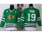 youth nhl jerseys chicago blackhawks #19 toews green[2015 Stanley cup champions][patch C]