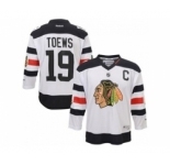 youth nhl jerseys chicago blackhawks #19 toews white[patch c][2016 stadium]