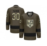 Los Angeles Kings #30 Rogie Vachon Green Salute to Service Stitched NHL Jersey