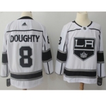 Men Adidas Los Angeles Kings #8 Drew Doughty White Road Authentic Stitched NHL Jersey