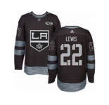 Men's Adidas Los Angeles Kings #22 Trevor Lewis Authentic Black 1917-2017 100th Anniversary NHL Jersey