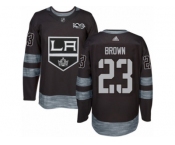 Men's Adidas Los Angeles Kings #23 Dustin Brown Authentic Black 1917-2017 100th Anniversary NHL Jersey