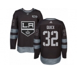 Men's Adidas Los Angeles Kings #32 Jonathan Quick Authentic Black 1917-2017 100th Anniversary NHL Jersey