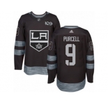 Men's Adidas Los Angeles Kings #9 Teddy Purcell Authentic Black 1917-2017 100th Anniversary NHL Jersey
