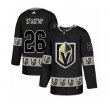 Men's Adidas Vegas Golden Knights #26 Paul Stastny Authentic Black Team Logo Fashion NHL Jersey