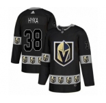 Men's Adidas Vegas Golden Knights #38 Tomas Hyka Authentic Black Team Logo Fashion NHL Jersey