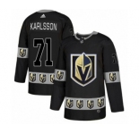 Men's Adidas Vegas Golden Knights #71 William Karlsson Authentic Black Team Logo Fashion NHL Jersey