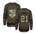 Men's Kings #21 Mario Kempe Green Salute to Service Stitched Hockey Jersey