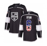 Men's Kings #6 Joakim Ryan Black Home Authentic USA Flag Stitched Hockey Jersey