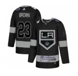 Men's LA Kings With Dodgers #23 Dustin Brown Black Hockey Hockey Jersey