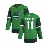 Men's Los Angeles Kings #11 Anze Kopitar 2020 St. Patrick's Day Stitched Hockey Jersey Green