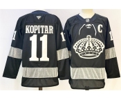 Men's Los Angeles Kings #11 Anze Kopitar Black With C Patch Alternate Stitched Hockey Jersey
