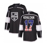 Men's Los Angeles Kings #17 Ilya Kovalchuk Black Home USA Flag Stitched Hockey Jersey