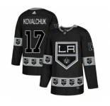 Men's Los Angeles Kings #17 Ilya Kovalchuk Black Team Logo Fashion Stitched Hockey Jersey