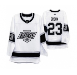 Men's Los Angeles Kings #23 Dustin Brown 2019-20 Heritage White Throwback 90s Hockey Jersey