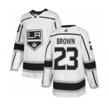 Men's Los Angeles Kings #23 Dustin Brown White Road Stitched Hockey Jersey