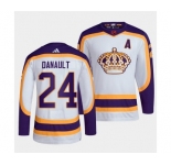 Men's Los Angeles Kings #24 Phillip Danault White 2022 Reverse Retro Stitched Jersey