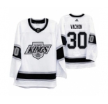 Men's Los Angeles Kings #30 Rogie Vachon 2019-20 Heritage White Throwback 90s Hockey Jersey