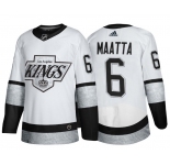 Men's Los Angeles Kings #6 Olli Maatta White Throwback Stitched Jersey