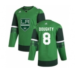 Men's Los Angeles Kings #8 Drew Doughty 2020 St. Patrick's Day Stitched Hockey Jersey Green