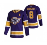 Men's Los Angeles Kings #8 Drew Doughty Black 2020-21 Reverse Retro Alternate Hockey Jersey