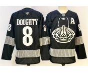 Men's Los Angeles Kings #8 Drew Doughty Black With A Patch Alternate Stitched Hockey Jersey