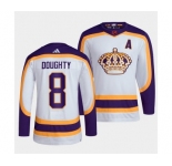 Men's Los Angeles Kings #8 Drew Doughty White 2022 Reverse Retro Stitched Jersey