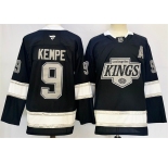 Men's Los Angeles Kings #9 Adrian Kempe Black 2024-25 Home With A Patch Stitched Hockey Jersey