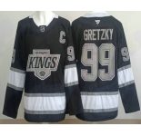 Men's Los Angeles Kings #99 Wayne Gretzky Black Alternate Authentic Jersey